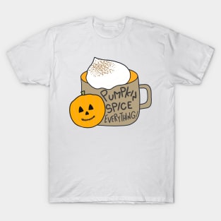 Pumpkin Spice Everything Cute Aesthetic Halloween Art Logo T-Shirt